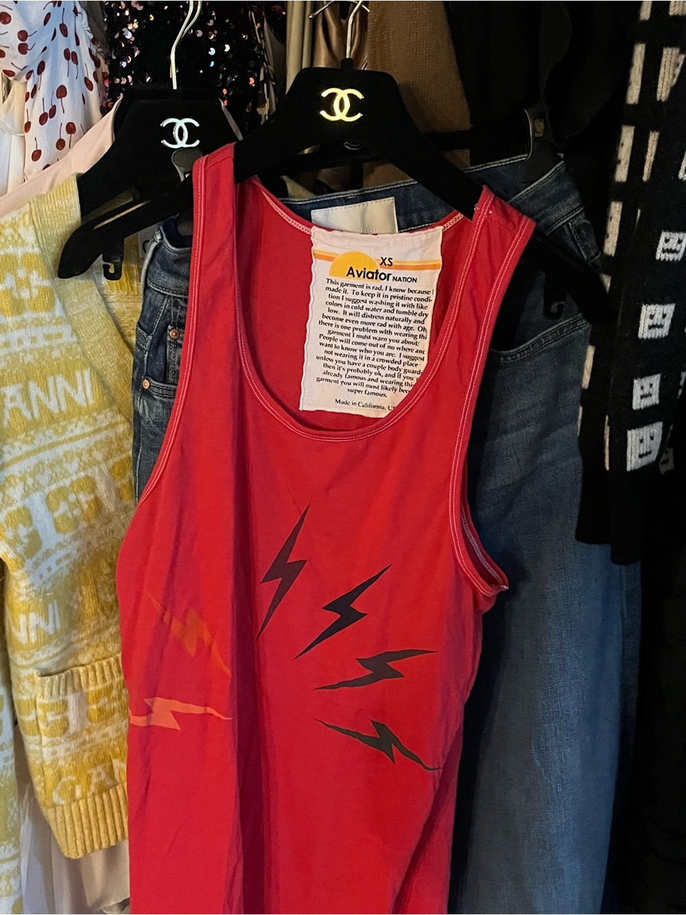 Aviator Nation Red Tank -XS 🏄‍♂️🏄‍♂️